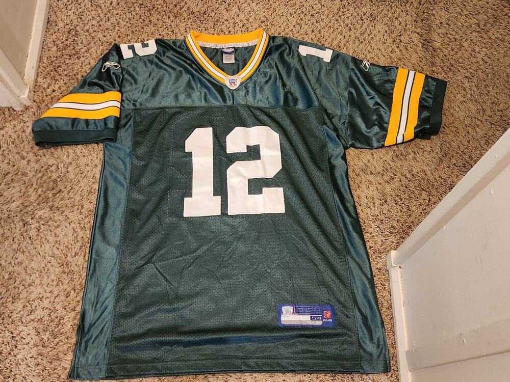 Vtg Reebok Green Bay Packers Aaron Rodgers #12 NFL Authentic Jersey Mens 54